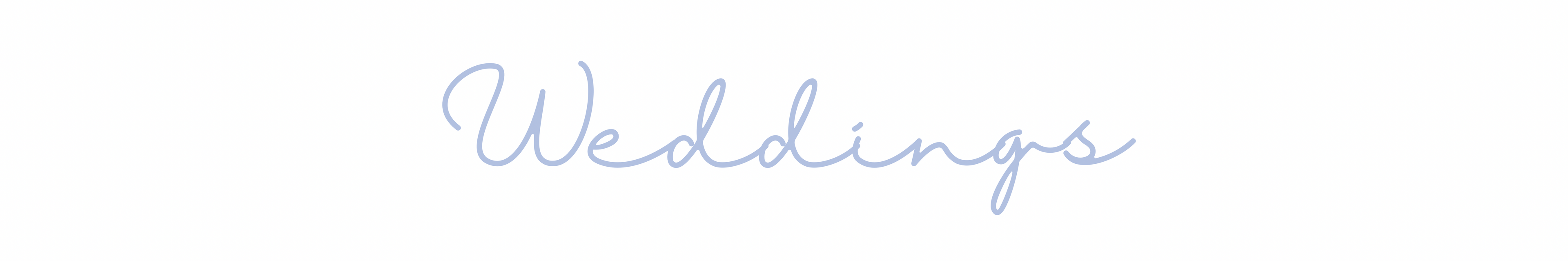 Text 'Weddings' in a cursive font on a white background