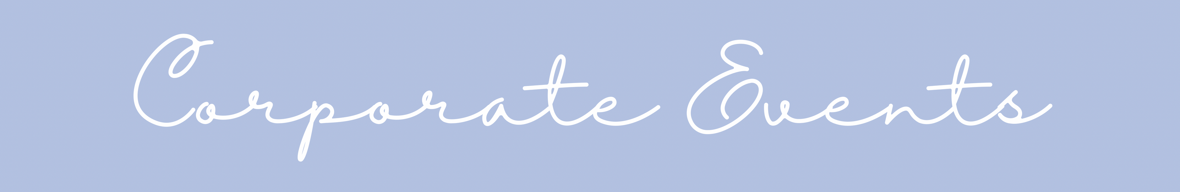 Text 'Corporate Events' on a light blue background